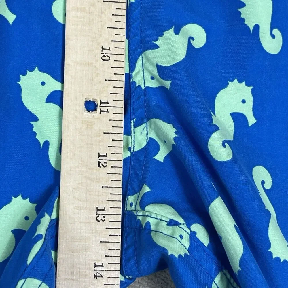 Tom & Teddy Swim Trunk Mens XL Blue Animal Print Elastic Waist Lined Regular Fit
